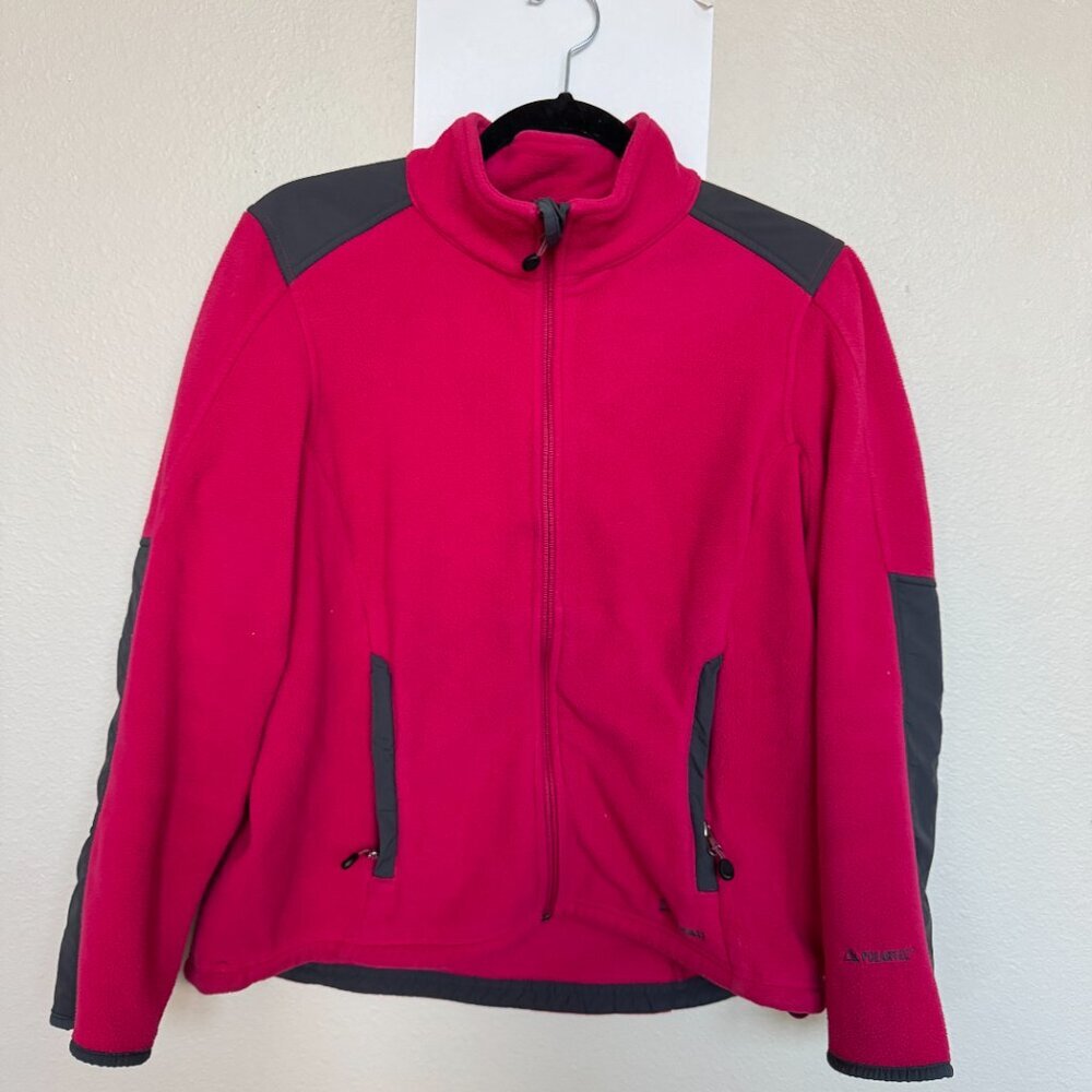 L.L.Bean Polartec Fleece Jacket SZ Medium Pink Red Warm Outdoor